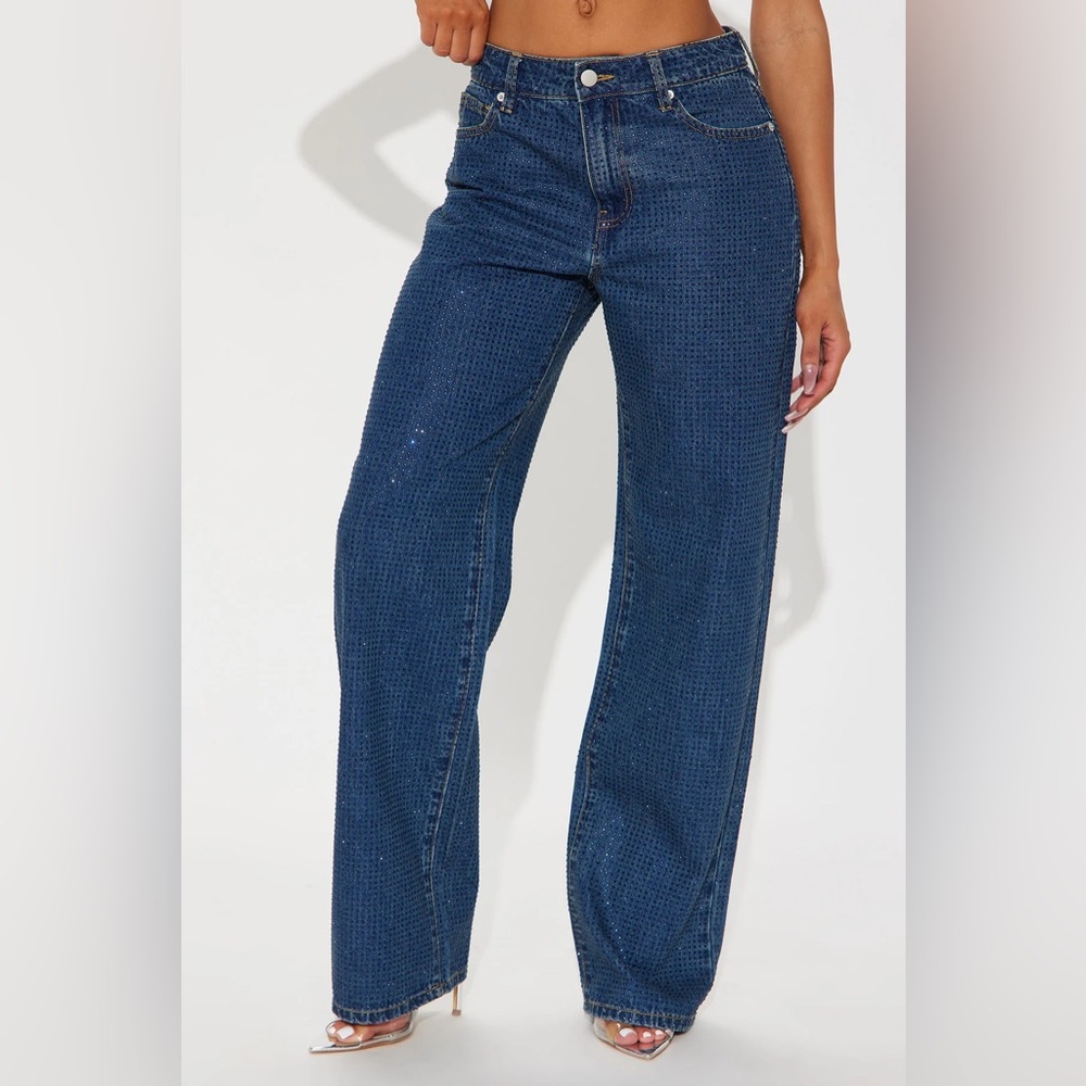 🌸FN Sequin Blue Jeans